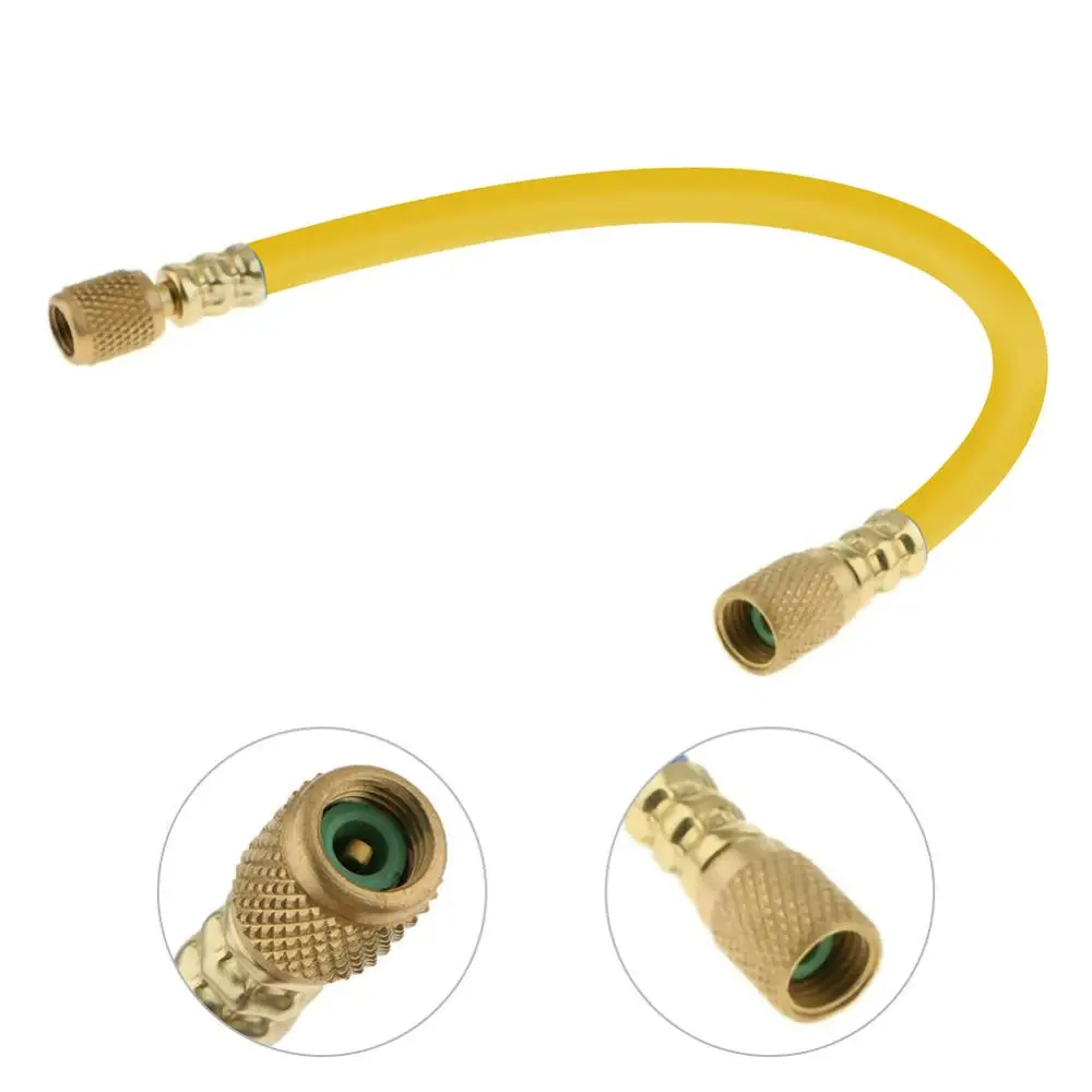 

25cm R134a Refrigerant Measuring Hose Gauge Fluoride Tool Kit Car R134a Air Conditioning Pipe Auto H25B1414FF 1 / 4SAE Measuring