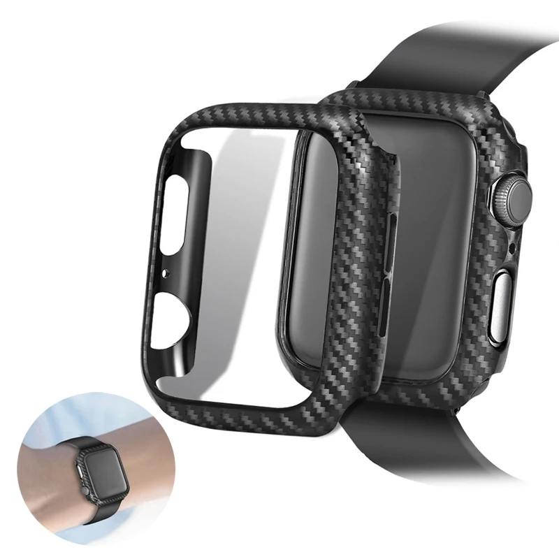 

Frame Carbon Protective Case For Apple Watch band correa iwatch 42mm 38mm 44mm 40mm 5 3 covers bumper Apple watch 4 accessories