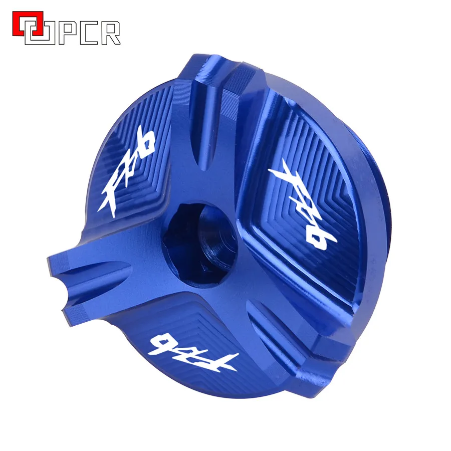 FZ6 logo Blue С логотипом Auminum масляный наполнитель двигателя Dain Крышка Штепсельной Вилки для Yamaha FZ1/FAZER FZ6 FZ6R FZ8 FAZER 2006 - Цвет: FZ6 logo Blue