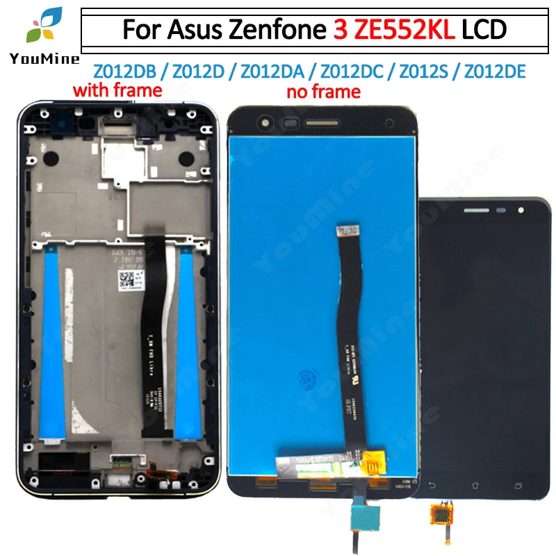 

For Asus ZenFone 3 ZE552KL LCD Display Panel Touch Screen Digitizer Assembly With Frame For ZE 552KL Z012D Z012DC Z012DA