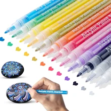 

12 Colors Acrylic Paint Marker Pen Art Marker Pen For Ceramic Rock Glass Porcelain Mug Wood Fabric Canvas Painting Fast Delivery