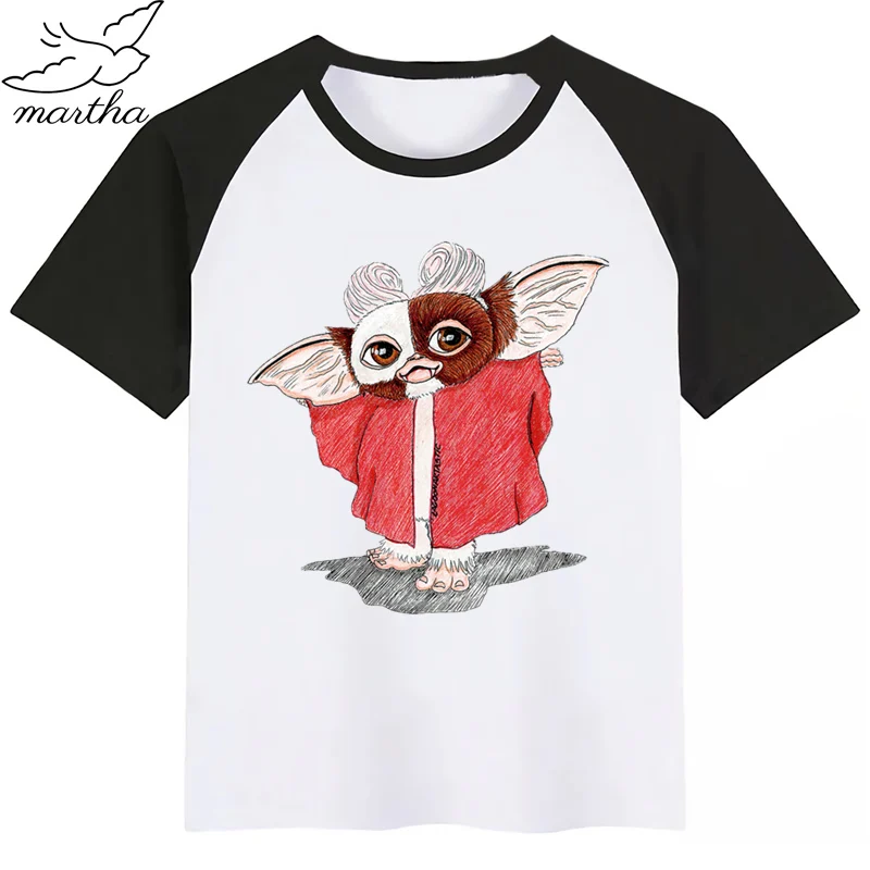 Gremlins/футболка для маленьких мальчиков и девочек; детский топ для мальчиков; детская футболка с принтом «Gremlins»; Забавные футболки; летние топы с короткими рукавами - Цвет: BlackF