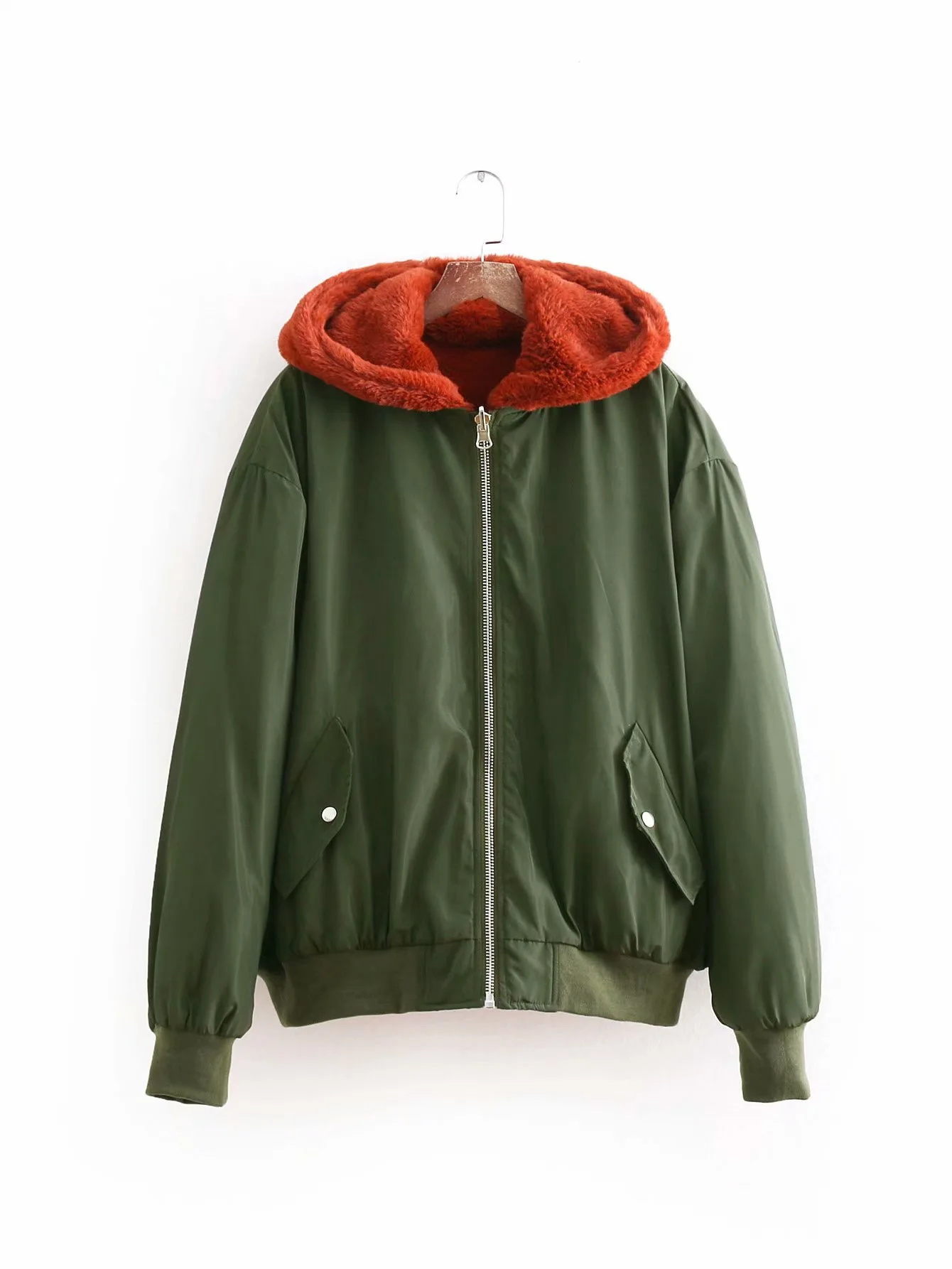

Both Sides Wear Thick Warm Hooded Jacket Coat 2018 Autumn And Winter New Style Europe And America WOMEN'S Dress