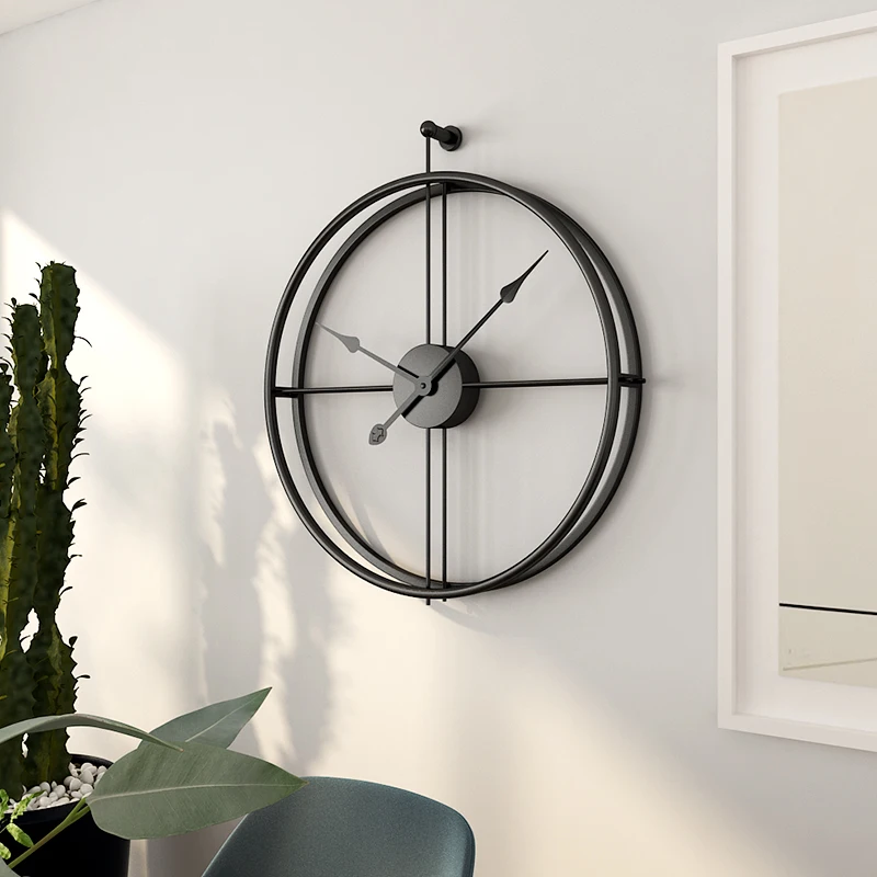 50 см большие бесшумные металлические настенные часы современный дизайн часы для домашнего декора Европейский стиль подвесные настенные часы для гостиной - Цвет: as picture