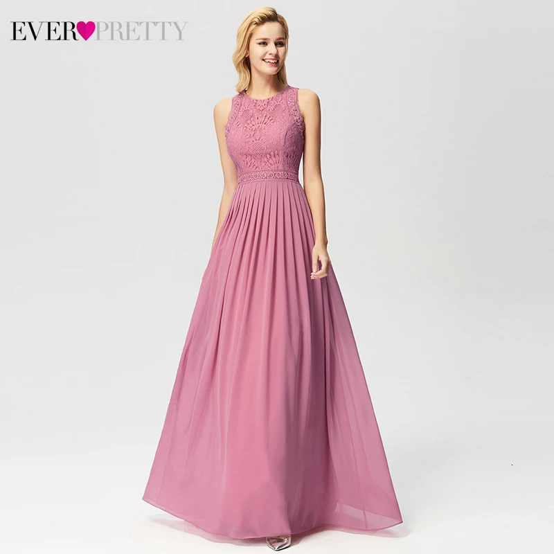 Prom Dresses 2020 Ever Pretty Elegant Beading Lace Long Banquet Party Gown Pleated Chiffon A-Line Robe De Soiree Lady Gala Dress