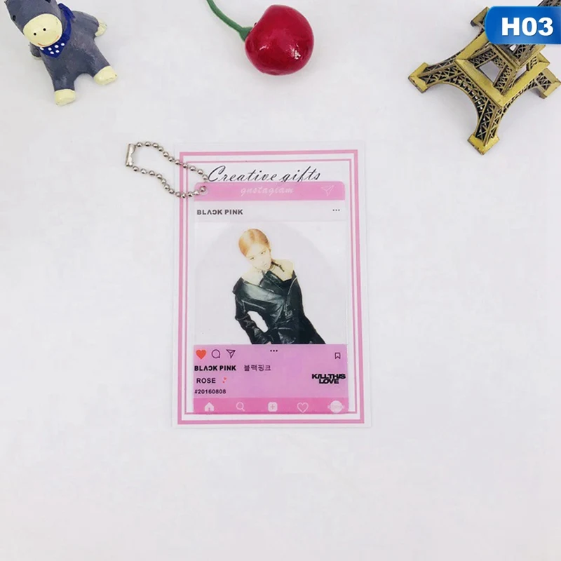Blackpink Got7 Seventeen фото карты брелок Подвеска прозрачная карточка ПВХ ключ Висячие - Цвет: H03