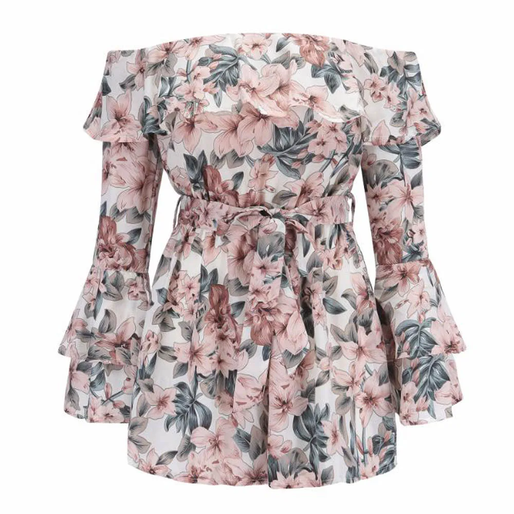 Boho Romper Летние богемные комбинезоны с цветочным принтом, женские эластичные Короткие штаны с длинным рукавом, комбинезоны, женские повседневные пляжные комбинезоны - Цвет: Boho Romper