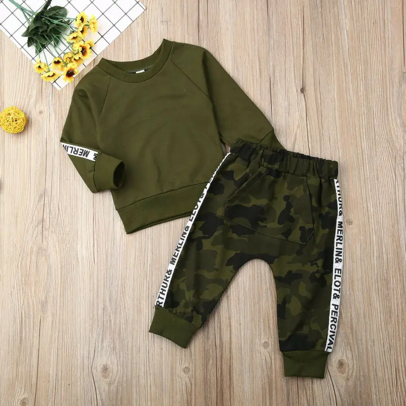 Emmababy хлопковая футболка для новорожденных мальчиков комплект из топа и штанов спортивный костюм из 2 предметов