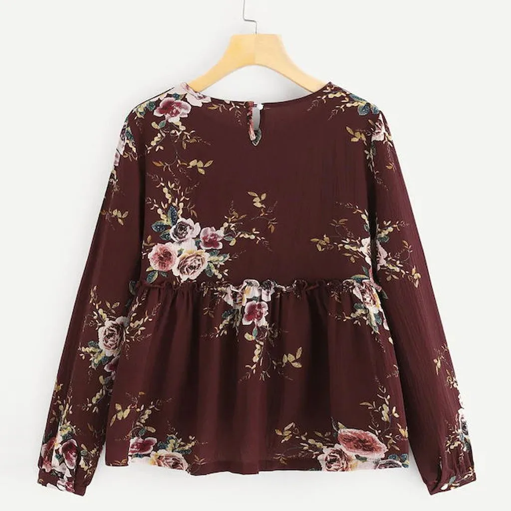 40 блузка модная женская рубашка шифон Blusas Femininas Топы для элегантных леди формальная офисная блузка плюс размер топ с круглым вырезом