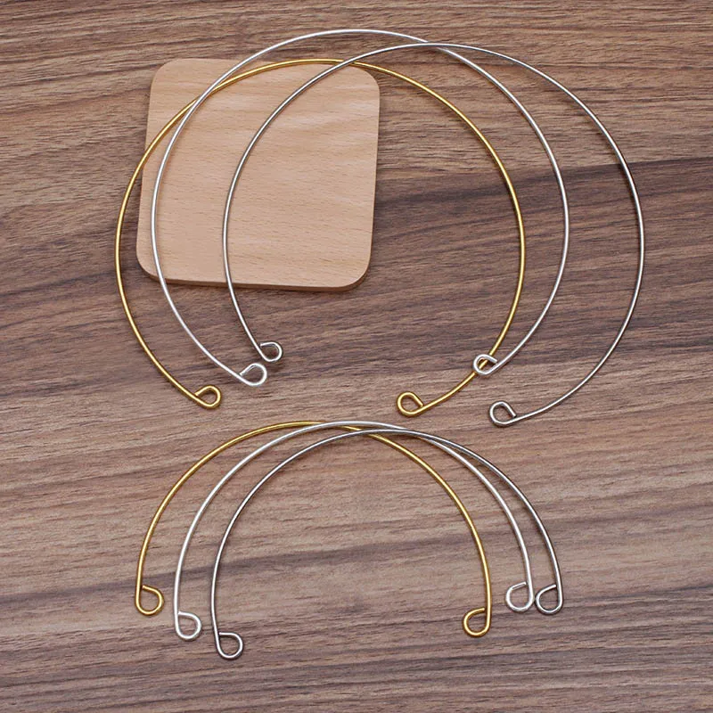 

10sets Bohemian style Iron Metal Wire Choker with Pendant Loop Connectors Jewelry Supplier DIY Fashion Necklace Head Hoop