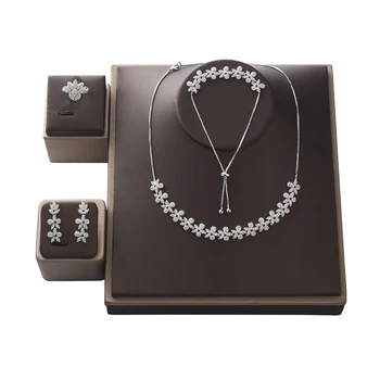 

Choker Jewelry Set HADIYANA Flower Shapes Women Wedding Party Necklace Earrings Ring And Bracelet Set CNY0087 Conjunto de joyas