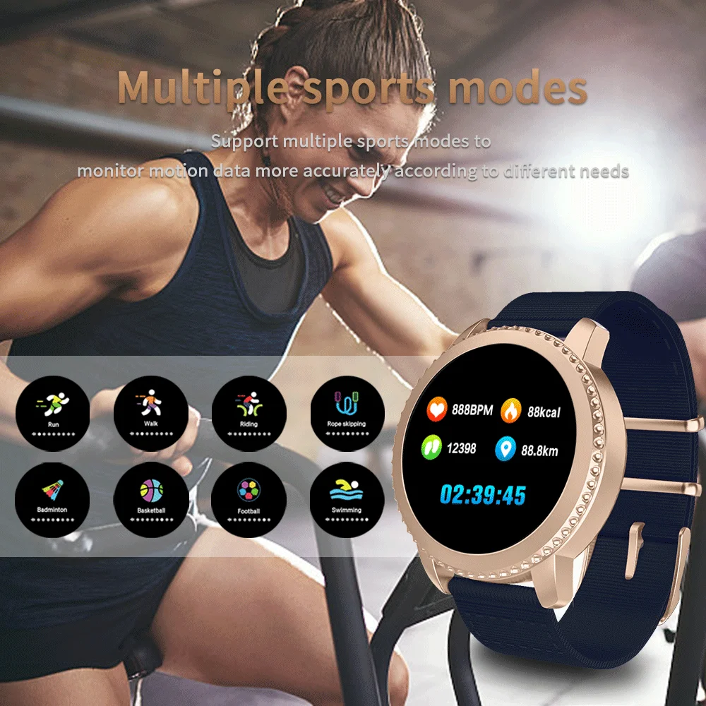 JOHOX-Smartwatch 1,22, сенсорный экран, шагомер, сон, пульсометр, движение, информация о погоде, удаленная камера, музыкальный будильник