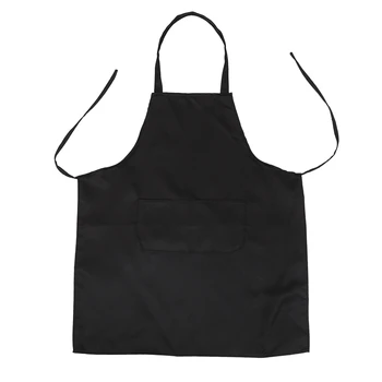 

Unisex 2 Pocket Black Kitchen Apron Bib, One Size in Medium