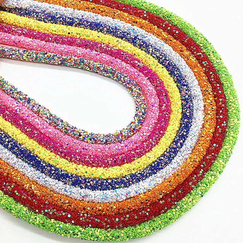 6mm Soft Tube Cord Rope String Gillter Sequin For Clothing Shoes Hairclips Bags Accessories DIY Crafts Jewelry Bracelet Party craft twine
