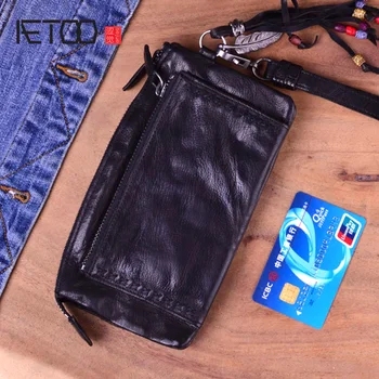 

AETOO Brand Fashion Vintage Genuine Leather Cowhide Women Long Wallet Women's Purse Female Leather Clutch Bag wallets
