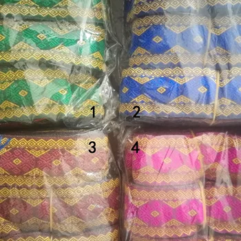 

4cm 42mm 1-5/8' DIY Green Blue Brown Pink Rhombus Ethnic Bedding Costume Curtain Laciness National Jacquard Ribbon Woven Webbing