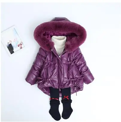 Утепленная стеганая куртка из искусственной кожи для девочек 8 - Цвет: Красный