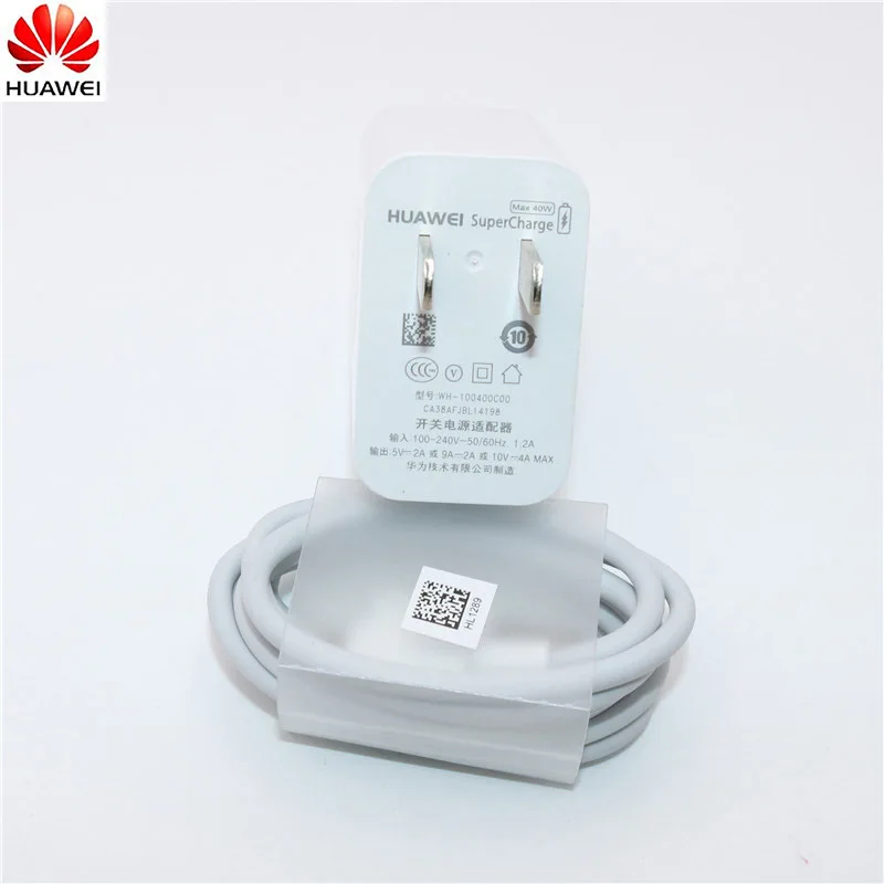 Зарядное устройство huawei 40 Вт,, 10V4A, супер зарядное устройство, EU зарядный адаптер, 5A, USB type c кабель для nova 5 5t 5 pro mate 30 pro p20 p30 pro