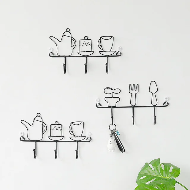 

Creative Tableware wall hooks Kitchen restaurant decoration hook home decoration accessories key holder wall hangers