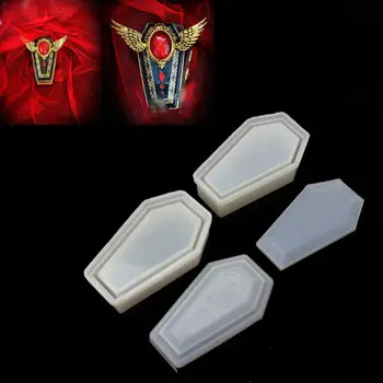 

Silicone Coffin Trinket Box Molds Resin Casting Storage Box Mould Halloween Gothic Container Mold Resin Making Jewelry Tools