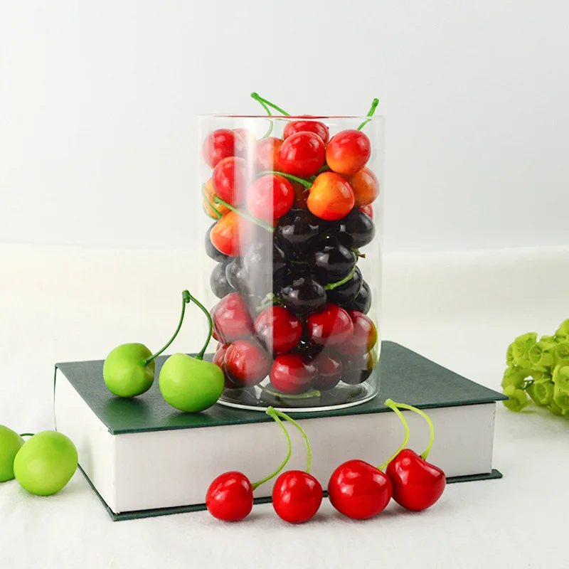 Artificial Cherry Simulation Fruit Model Photography Props Table Decor Funny Toy Ornaments Shop Window Display | Дом и сад