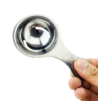 

DHL 100pcs Stainless Steel Egg Separator Tool Spoon Egg Yolk White Separator Egg Divider Kitchen Tools
