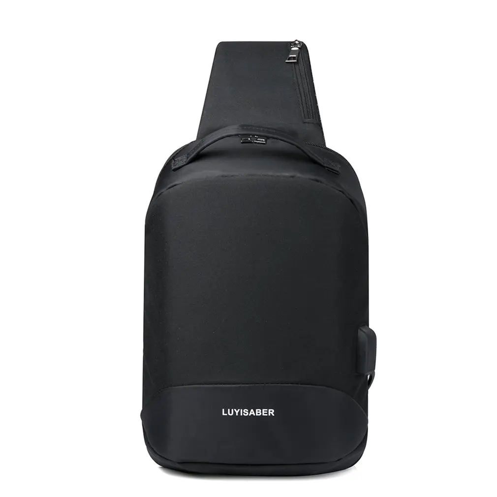 

Multifunction Crossbody Bags Men USB Charging Chest Bag Casual Nylon Short Trip Messengers Chest Bag Single Shoulder Bag