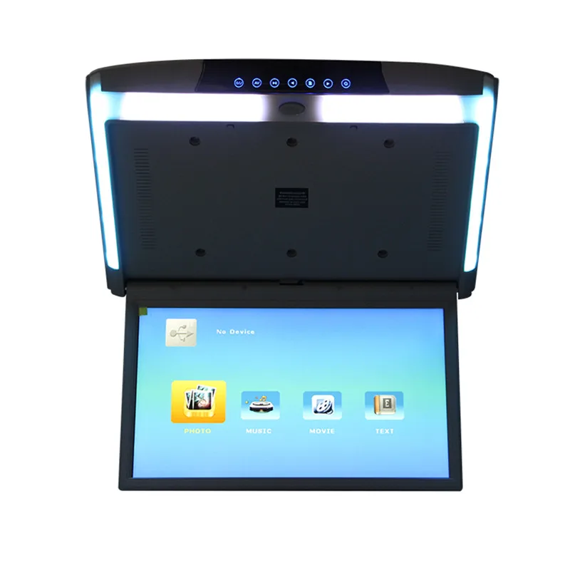 17,3 дюймовый автомобильный монитор с потолочным креплением на крышу MP5 плеер HD 1080P видео сенсорный экран HDMI/USB/SD/FM/динамик тонкий монитор на крыше - Color: Black