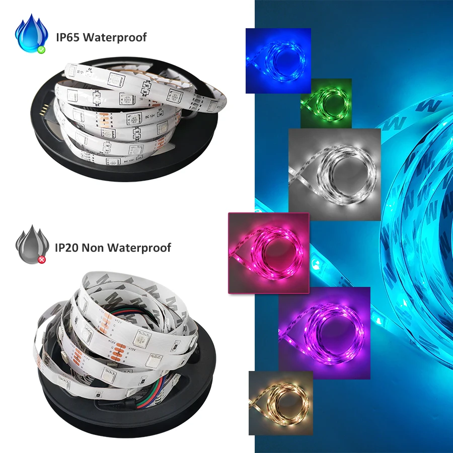5 м 10 м SMD5050 Bluetooth Светодиодная лента RGB светодиодный светильник лента DC12V водонепроницаемый Светодиодный светильник Гибкая Диодная лента с контроллером Bluetooth