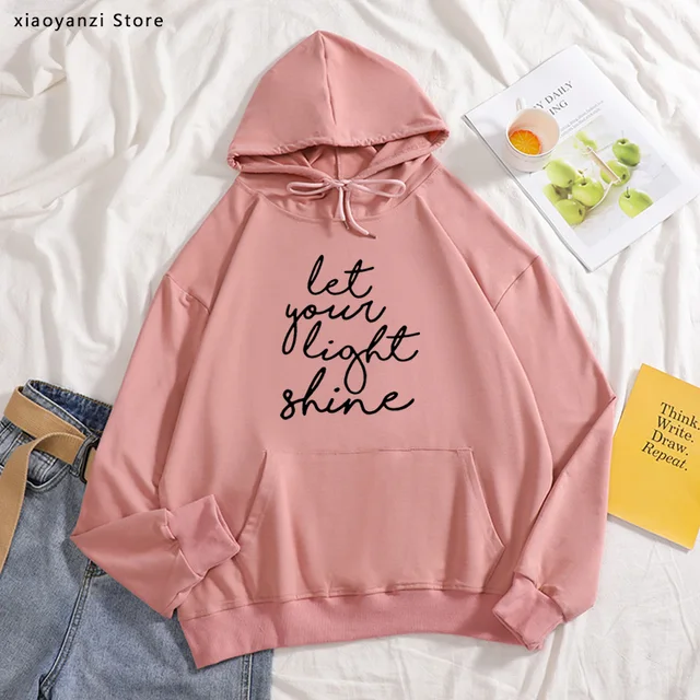 Sudaderas capucha de cristiano para mujer, ropa deportiva de moda con citas Tumblr, estilo informal, Your Light Shine|Sudaderas capucha y sudaderas| - AliExpress