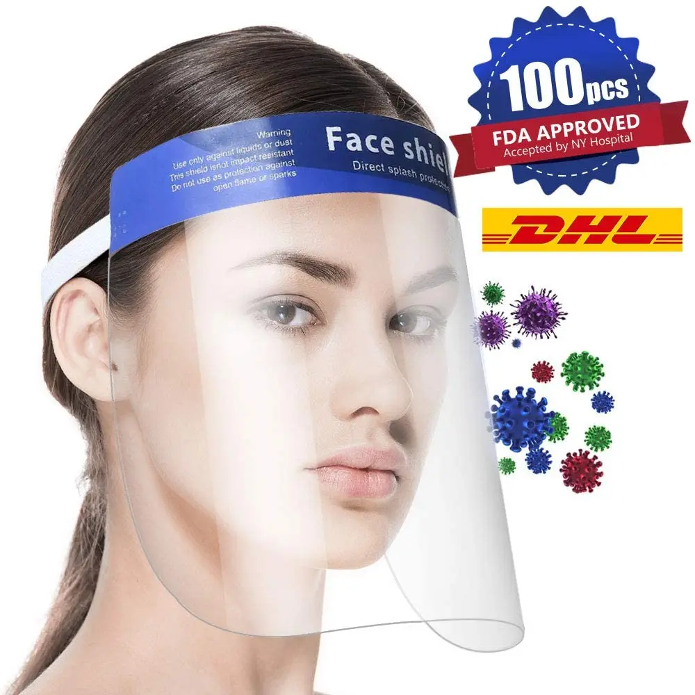 

Safety Face Shield Reusable Full Face Transparent Breathable Windproof Dustproof Hat Shield to Protect Eyes and Face fast DHL