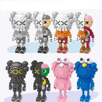 

Hot Sale Street Style Fashion Bear Action Figures Blocks Bears PVC Dolls Models Toys Blocks Puzzle Toy Building Blocks Kaw