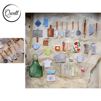 

QWELL Shovel Eggbeater Kitchenware Elements Metal Cutting Dies Stencil DIY Scrapbooking Crafts Cards Making Template Dies 2020
