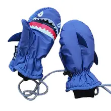 Водонепроницаемые новые зимние Детские утепленные лыжные перчатки с рисунком, милые митенки детские