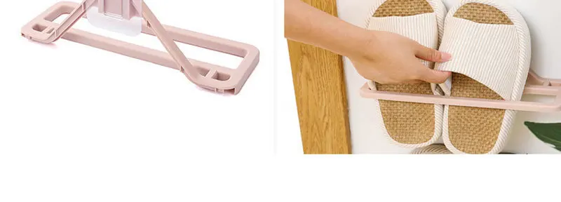 Durable Bathroom Wall Mount Slippers Paste Wall Hanging Shoes Simple Slippers Shelf Shoes Storage Drain Rack Organizer Holder
