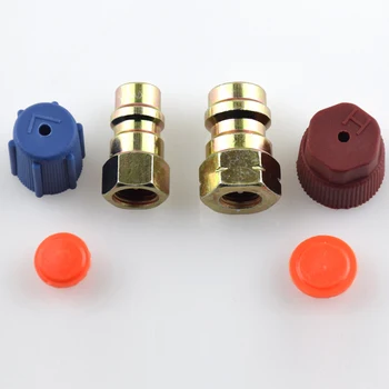 

4 Pcs R134A H/L Auto Car Quick Coupler Connector Brass Adapters for Car Air Conditioning Refrigerant AC Manifold Gauge
