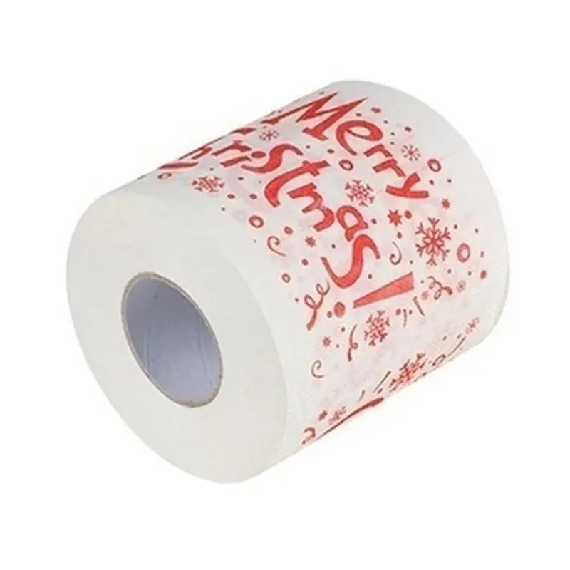 QIAOYAN Рождество шаблон печати рулон туалетной бумаги бытовой ткани Ванная комната веб