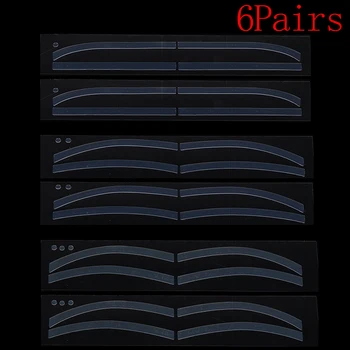 

12pcs=6Pairs Makeup Auxiliary Template Brow Stencil New Disposable Eyebrow Tattoo Shaping Sticker