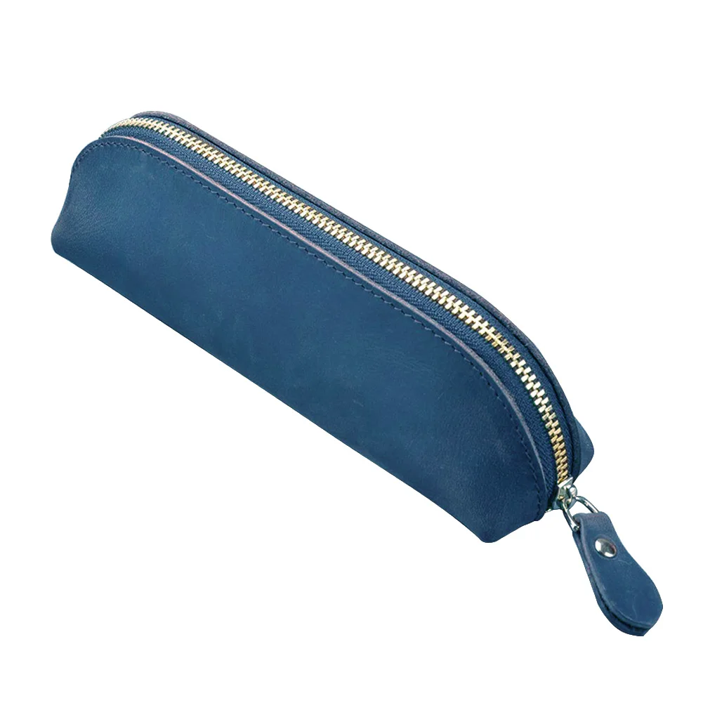 

Office Faux Leather Travel Zipper Makeup Organizer School Large Capacity Stationery Pencil Case Multi-Purpose Storage Bag Home