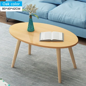 

Oval Side Table End Table Wood Coffee Tea Table Living Room Home Mini Furniture