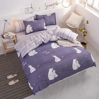 

Thumbedding Polar Bear Bedding Set Family Cartoon Fashionable Duvet Cover Queen King Full Twin Single Unique Design Bed Set