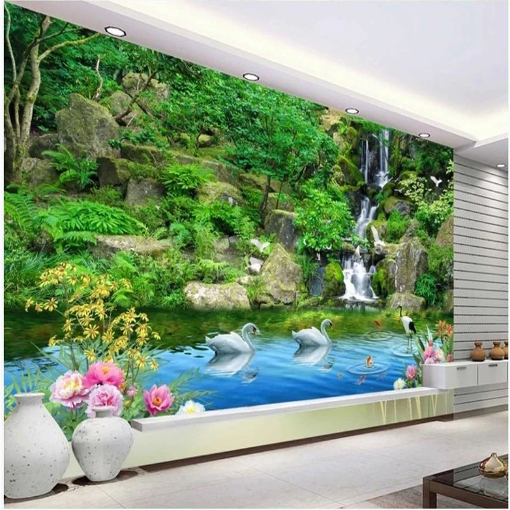 美しい風景壁紙3d壁紙ファンタジー滝クリエイティブ3d風景壁紙の背景の壁 壁紙 Aliexpress