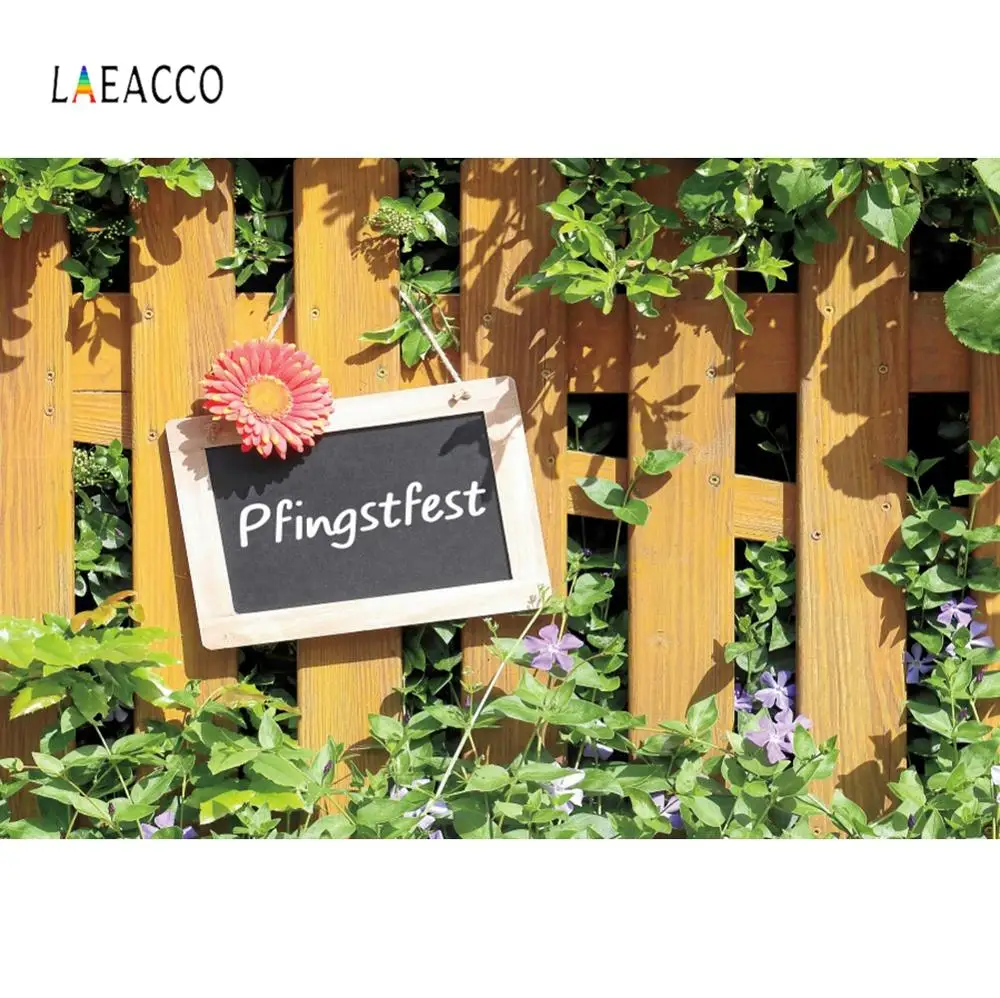 Фоны Laeacco для фотостудии фоны фотосъемки с пружинами забор цветы трава листья