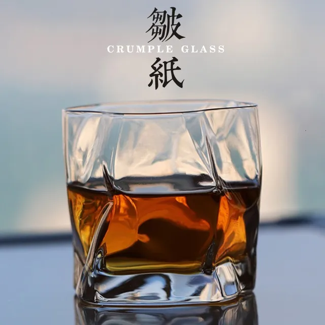 Crystal Crumple Paper Irregular Shape Whisky Glass 2