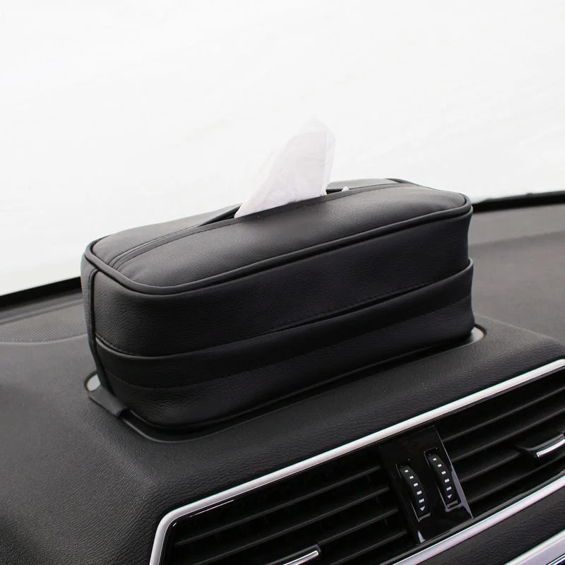 

Car Sun Visor Artificial Leather Napkin Paper Tissue Box Holder Tissue Storage
