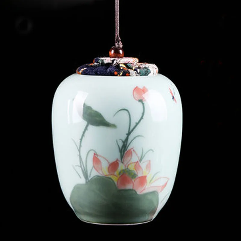 Portable Tea Caddy Travel Bag, Sealed Ceramics Jar, Tea Storage, Moisture Proof Containers, Kitchen Spice Coffee Canister