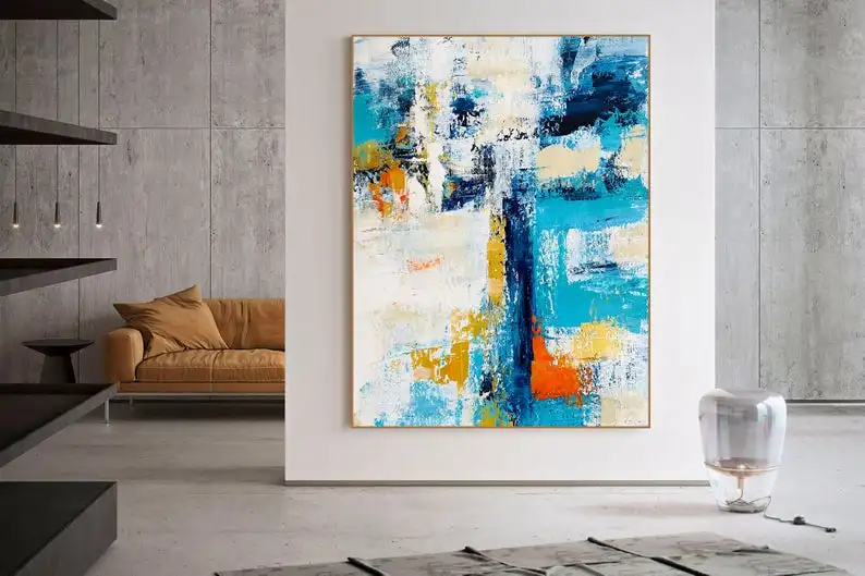 

Офисный декор, акриловая живопись, Подарок на годовщину, настенная живопись, абстрактная живопись, оригинальное искусство, Современная Настенная живопись, картина маслом