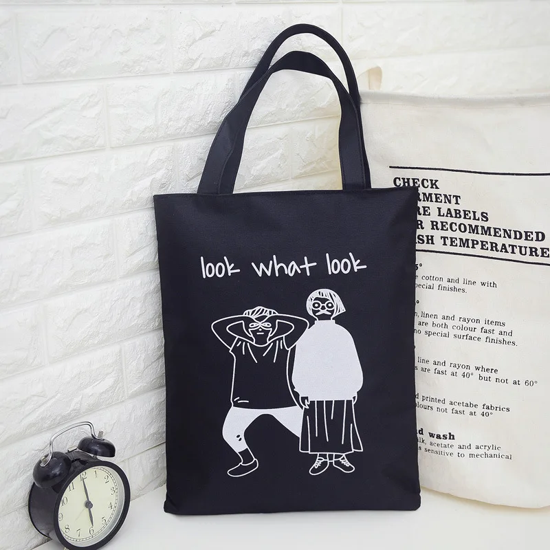 18 стильный рюкзак из холщовой ткани с принтом, женская сумка, корейский стиль, художественная и художественная сумка для покупок, свежая сумка на одно плечо, классная сумка для девочек