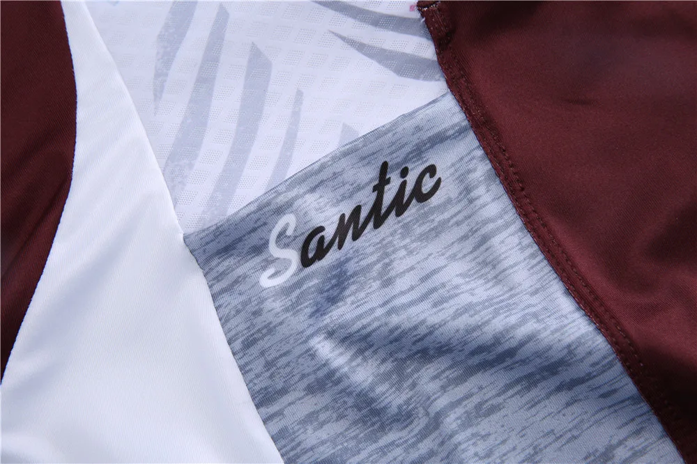 Santic Women's Cycling Jersey Long Sleeve Bicycle Tops Full Zipper MTB Bike Shirts Reflective Sport Clothing Jacket with Pockets