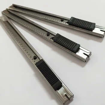 

400pcs/set Wholesale Stationery Utility Knife Stainless Steel 9MM Small Cutter Metal Tool stationery Cutter wholesaler